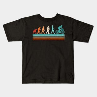 Retro Cyclist Evolution Cycling Mountain Bike Biking Bicycle Kids T-Shirt